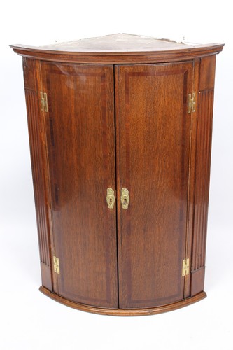 Georgian oak bow front corner - oak,