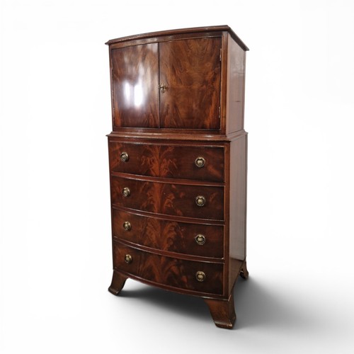 Bow front mahogany tallboy - bow,