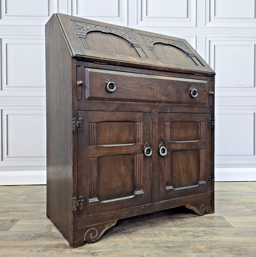 Antique oak bureau - oak, cabinet