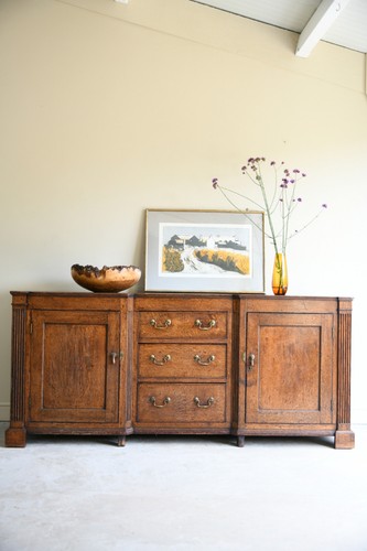 Georgian oak dresser base with - georgian,