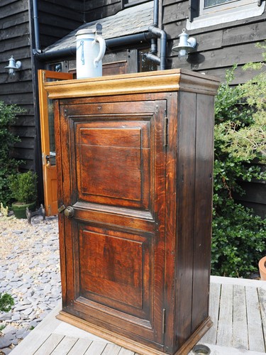 Georgian oak wall cupboard - georgian,