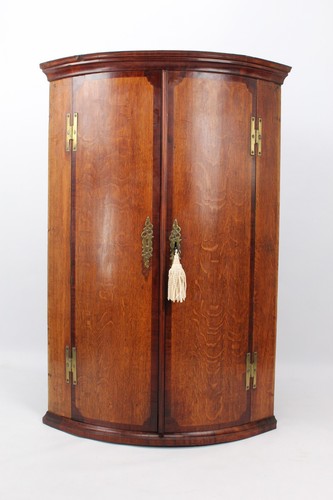 Georgian oak bow front corner - front,
