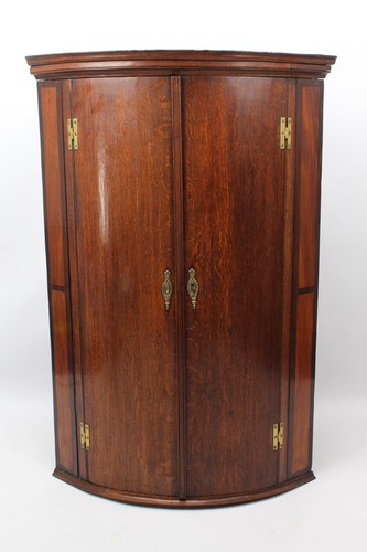 Georgian oak bow front corner - georgian,