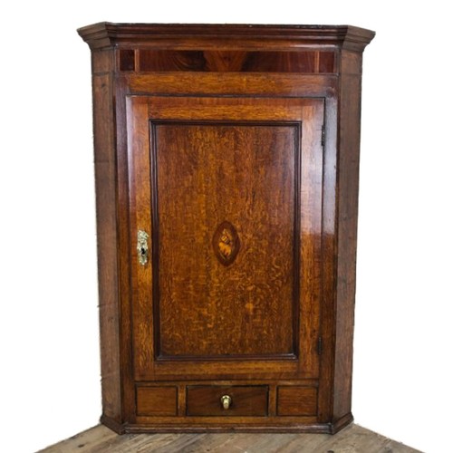 Antique oak corner cupboard - oak,