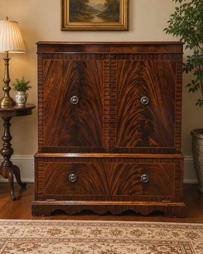 Georgian style mahogany linen - style,
