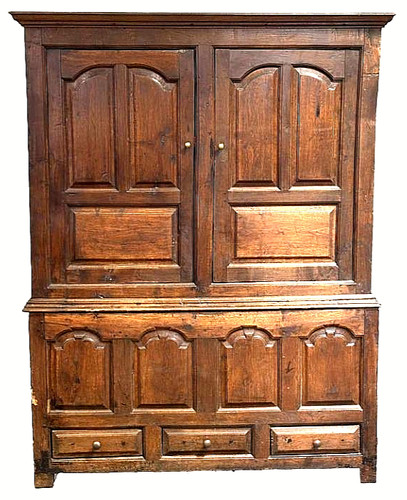 Antique georgian oak press - oak,