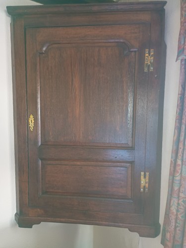 Antique oak corner cupboard - antique,